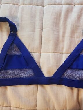Blue Mesh Bikini Top